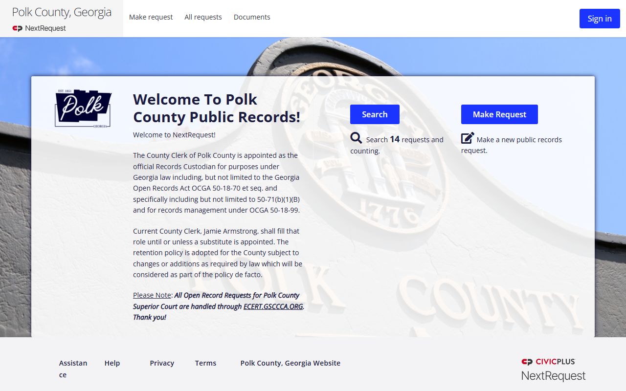 Polk County inmate records open records request portal