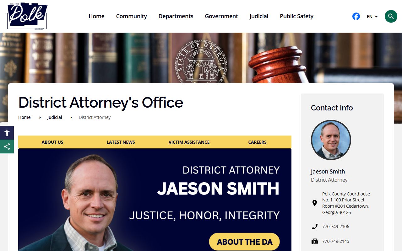 Tallapoosa Judicial Circuit District Attorney page for Polk County